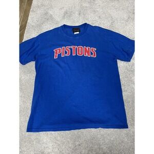 Detroit Pistons Shirt Mens Large Blue NBA Basketball Graphic Tee Cotton